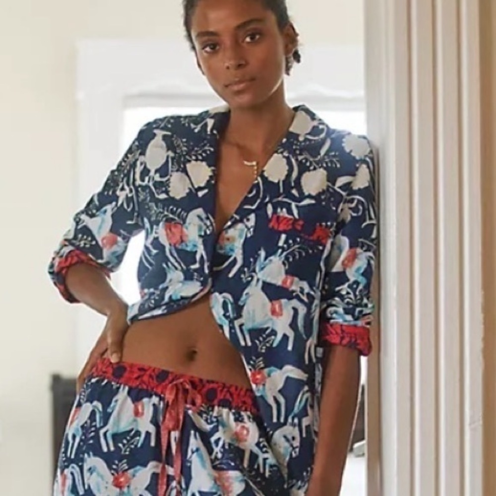 Anthropologie Cornelia O'Donovan Sweet Dreams Flannel Pajama Top